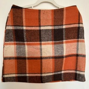 Orange Plaid Skirt NWOT
